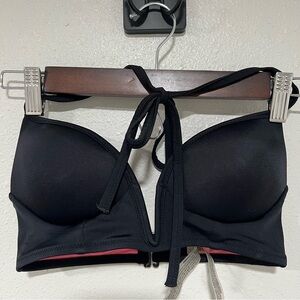 Victoria’s Secret Pink Deep Plunge V Bikini Swim Top Black Women’s Size XS Small